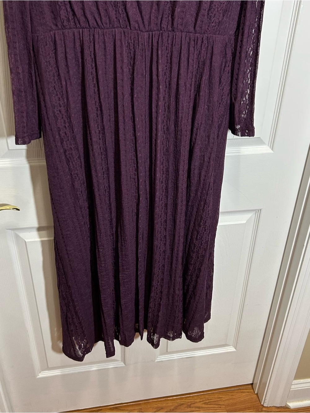 BloomChic Deep Plum Lace Midi Dress - Picture 7 of 8